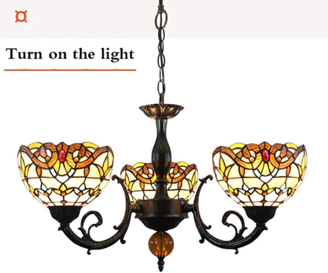 لوستر 3 شاخه آویز شیشه ای رنگی به سبک تیفانی با طرح هنری وینتج و حباب باروک 8 اینچی، مناسب اتاق خواب، اتاق غذاخوری، دکور و روشنایی، سرپیچ E27، 40 وات لوستر 3 شاخه آویز شیشه ای رنگی به سبک تیفانی با طرح هنری وینتج و حباب باروک 8 اینچی، مناسب اتاق خواب، اتاق غذاخوری، دکور و روشنایی، سرپیچ E27، 40 وات