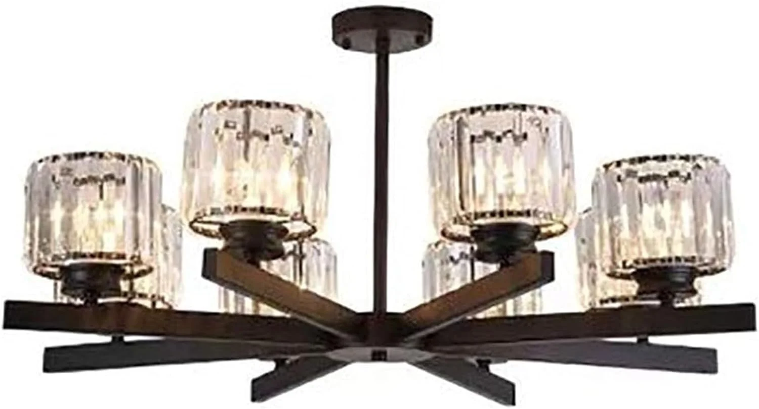 لوستر کریستالی وینتیج، چراغ آویز سقفی آهنی برای دکوراسیون خانه روستایی، میز ناهارخوری و اتاق نشیمن لوستر کریستالی وینتیج، چراغ آویز سقفی آهنی برای دکوراسیون خانه روستایی، میز ناهارخوری و اتاق نشیمن