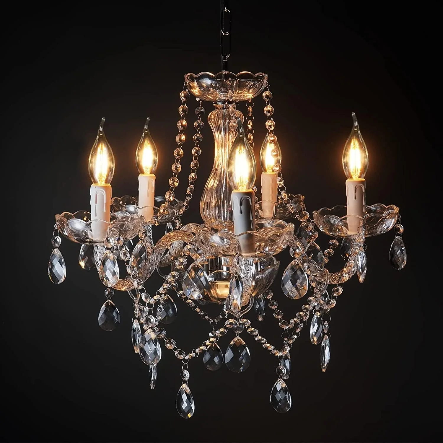 لوستر شیشه ای کریستالی وینتیج USOR، 5 شعله، آویز شمعی، لوستر سقفی، لوکس، نیمه فلاش، مناسب اتاق غذاخوری، راهرو، آشپزخانه، اتاق خواب، همراه با لامپ لوستر شیشه ای کریستالی وینتیج USOR، 5 شعله، آویز شمعی، لوستر سقفی، لوکس، نیمه فلاش، مناسب اتاق غذاخوری، راهرو، آشپزخانه، اتاق خواب، همراه با لامپ