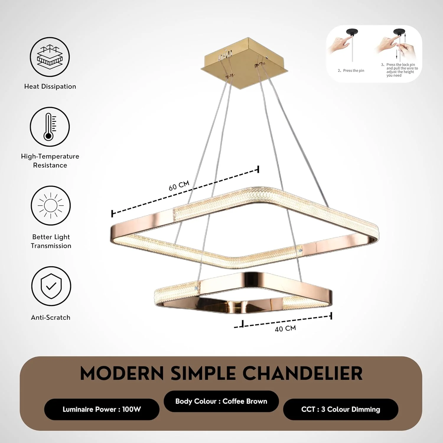 چراغ سقفی لوستر ال ای دی مدرن V.max - نورپردازی آویز برای اتاق ناهارخوری، اتاق خواب، جزیره آشپزخانه، اتاق نشیمن | 1/2/3 لایه - آلومینیوم و سیلیکون - سطح WH/GD (2 لایه - 60+40 سانتی متر - 100 وات) چراغ سقفی لوستر ال ای دی مدرن V.max - نورپردازی آویز برای اتاق ناهارخوری، اتاق خواب، جزیره آشپزخانه، اتاق نشیمن | 1/2/3 لایه - آلومینیوم و سیلیکون - سطح WH/GD (2 لایه - 60+40 سانتی متر - 100 وات)
