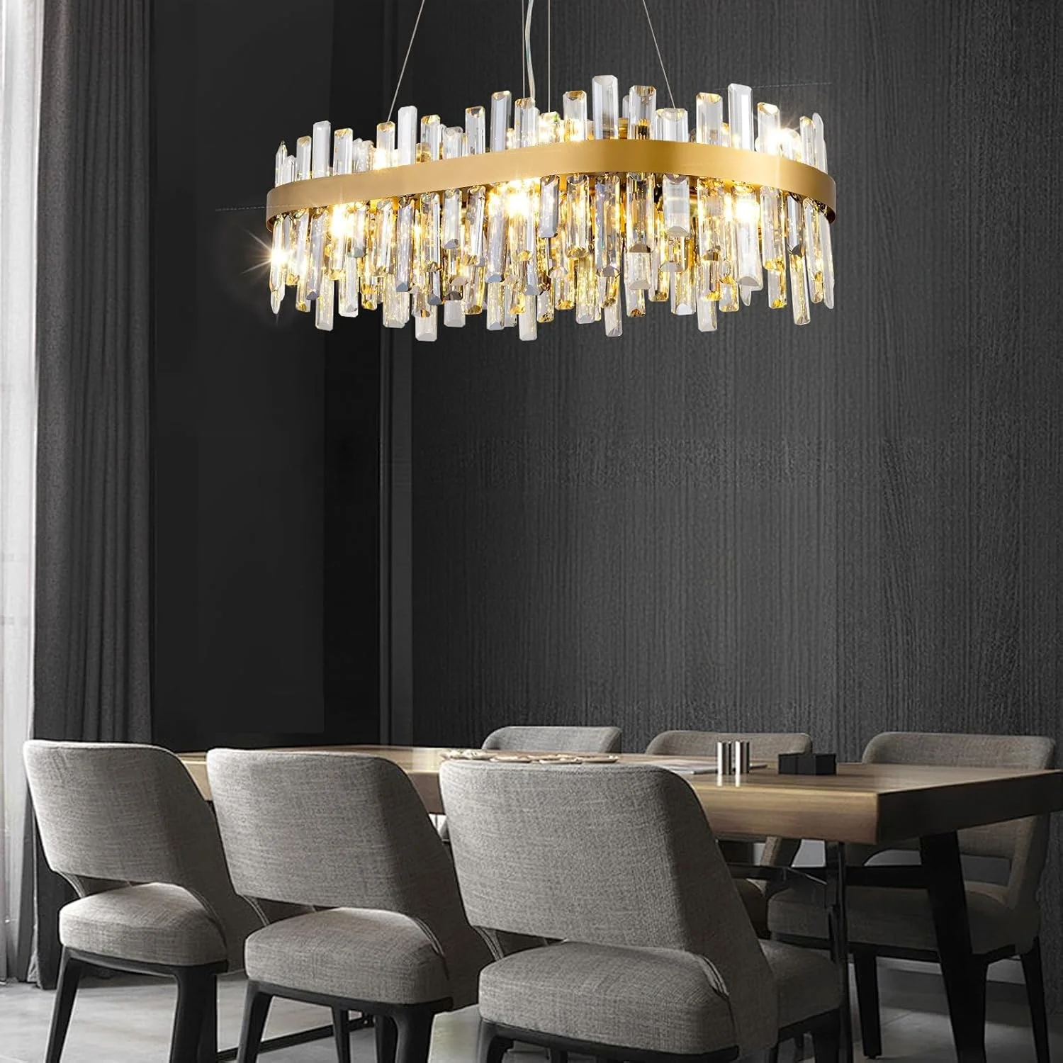 لوستر کریستالی مدرن USOR، چراغ آویز طلایی 12 شاخه L80xW35cm، چراغ سقفی کریستالی مستطیلی K9 معاصر برای اتاق ناهارخوری، اتاق نشیمن، جزیره آشپزخانه، شامل لامپ های 3 رنگ لوستر کریستالی مدرن USOR، چراغ آویز طلایی 12 شاخه L80xW35cm، چراغ سقفی کریستالی مستطیلی K9 معاصر برای اتاق ناهارخوری، اتاق نشیمن، جزیره آشپزخانه، شامل لامپ های 3 رنگ