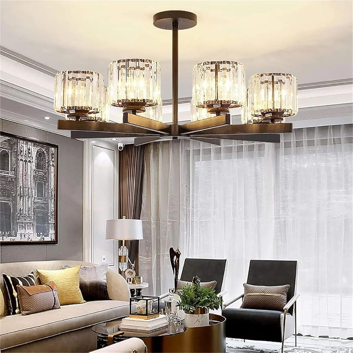 لوستر کریستالی وینتیج، چراغ آویز سقفی آهنی برای دکوراسیون خانه روستایی، میز ناهارخوری و اتاق نشیمن لوستر کریستالی وینتیج، چراغ آویز سقفی آهنی برای دکوراسیون خانه روستایی، میز ناهارخوری و اتاق نشیمن