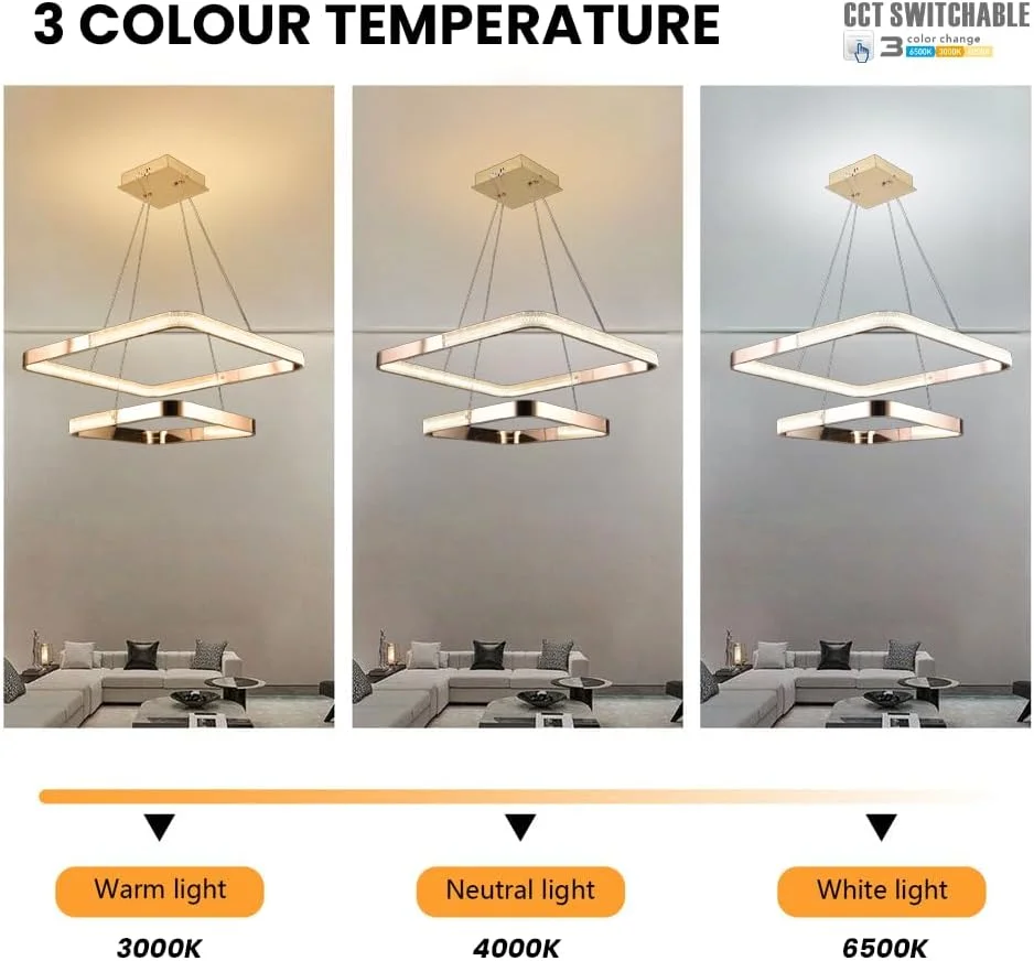 چراغ سقفی لوستر ال ای دی مدرن V.max - نورپردازی آویز برای اتاق ناهارخوری، اتاق خواب، جزیره آشپزخانه، اتاق نشیمن | 1/2/3 لایه - آلومینیوم و سیلیکون - سطح WH/GD (2 لایه - 60+40 سانتی متر - 100 وات) چراغ سقفی لوستر ال ای دی مدرن V.max - نورپردازی آویز برای اتاق ناهارخوری، اتاق خواب، جزیره آشپزخانه، اتاق نشیمن | 1/2/3 لایه - آلومینیوم و سیلیکون - سطح WH/GD (2 لایه - 60+40 سانتی متر - 100 وات)