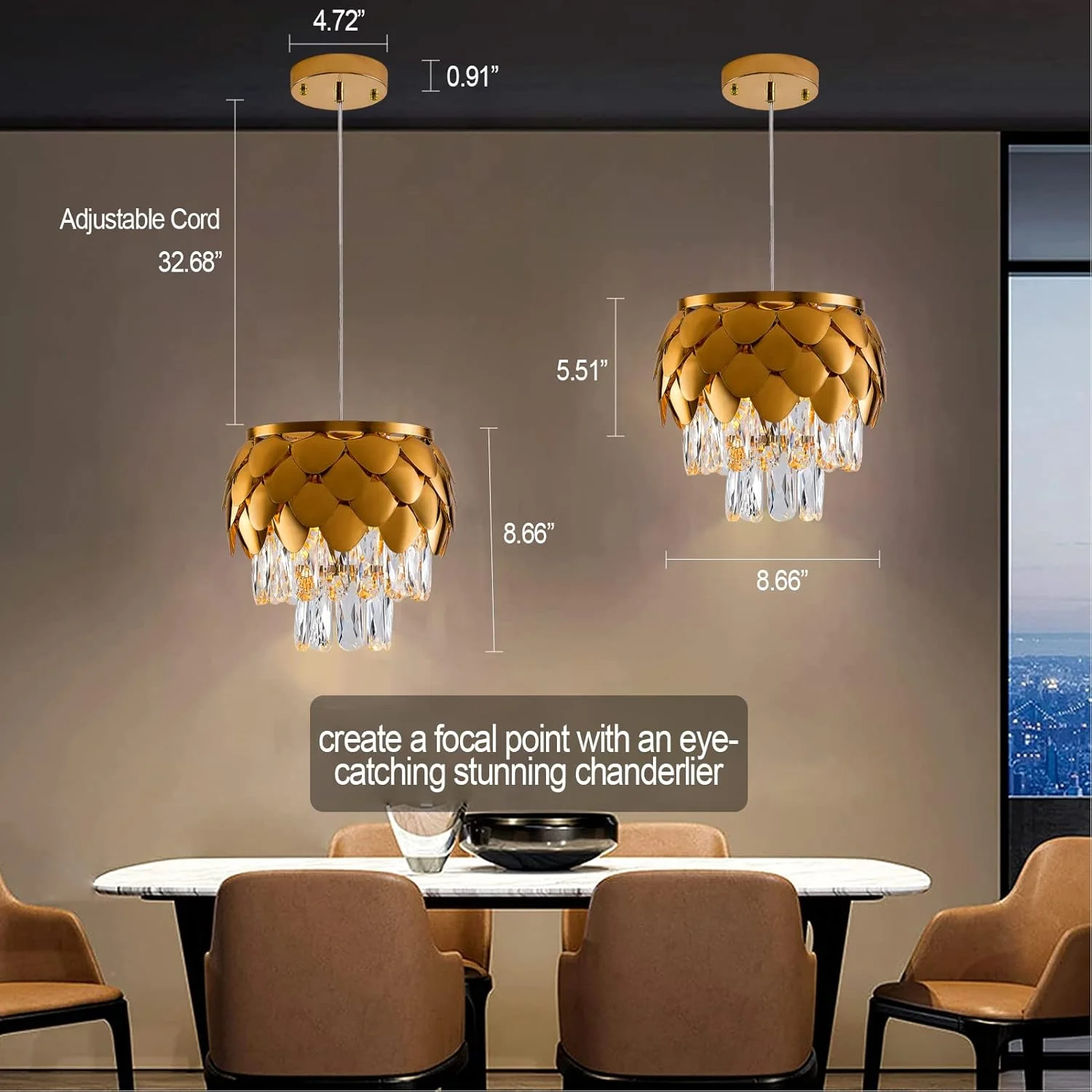 لوستر کریستالی لوکس Uihasn K9 با پایه طرح پولک طلایی، چراغ آویز سقفی گرد مدرن برای اتاق ناهارخوری، اتاق خواب، حمام، سرسرا، اتاق نشیمن لوستر کریستالی لوکس Uihasn K9 با پایه طرح پولک طلایی، چراغ آویز سقفی گرد مدرن برای اتاق ناهارخوری، اتاق خواب، حمام، سرسرا، اتاق نشیمن