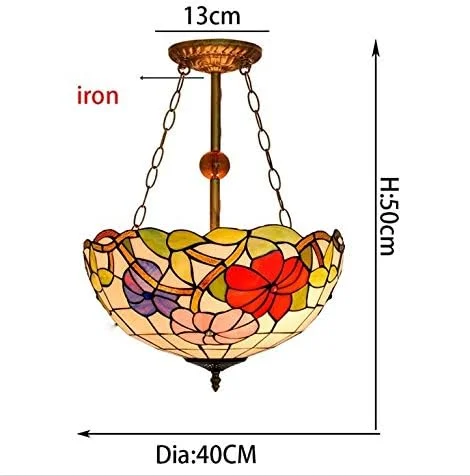 لوستر آویز سبک تیفانی طرح گل سه رنگ قرمز، صورتی و بنفش، مناسب اتاق نشیمن، رستوران، ایوان، راهرو و بالکن لوستر آویز سبک تیفانی طرح گل سه رنگ قرمز، صورتی و بنفش، مناسب اتاق نشیمن، رستوران، ایوان، راهرو و بالکن