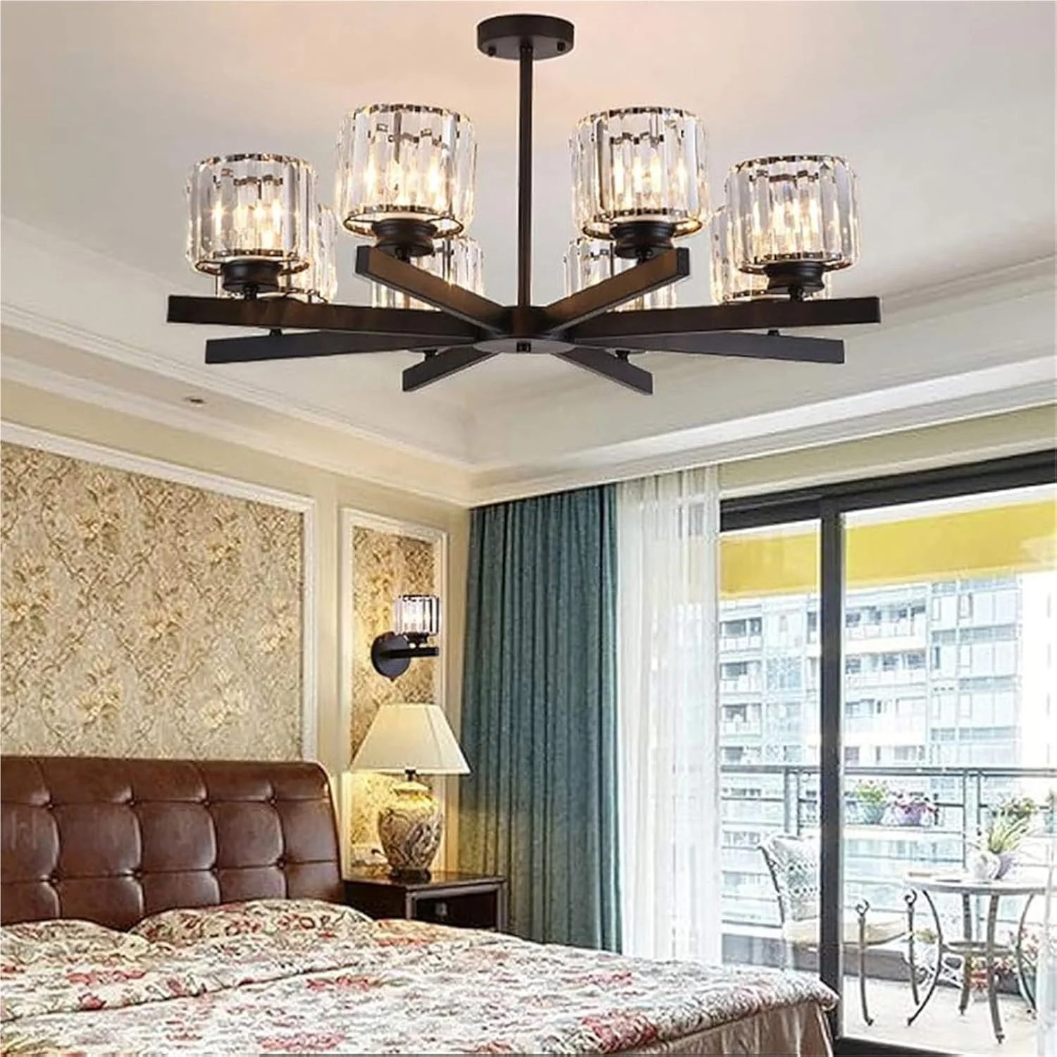 لوستر کریستالی وینتیج، چراغ آویز سقفی آهنی برای دکوراسیون خانه روستایی، میز ناهارخوری و اتاق نشیمن لوستر کریستالی وینتیج، چراغ آویز سقفی آهنی برای دکوراسیون خانه روستایی، میز ناهارخوری و اتاق نشیمن