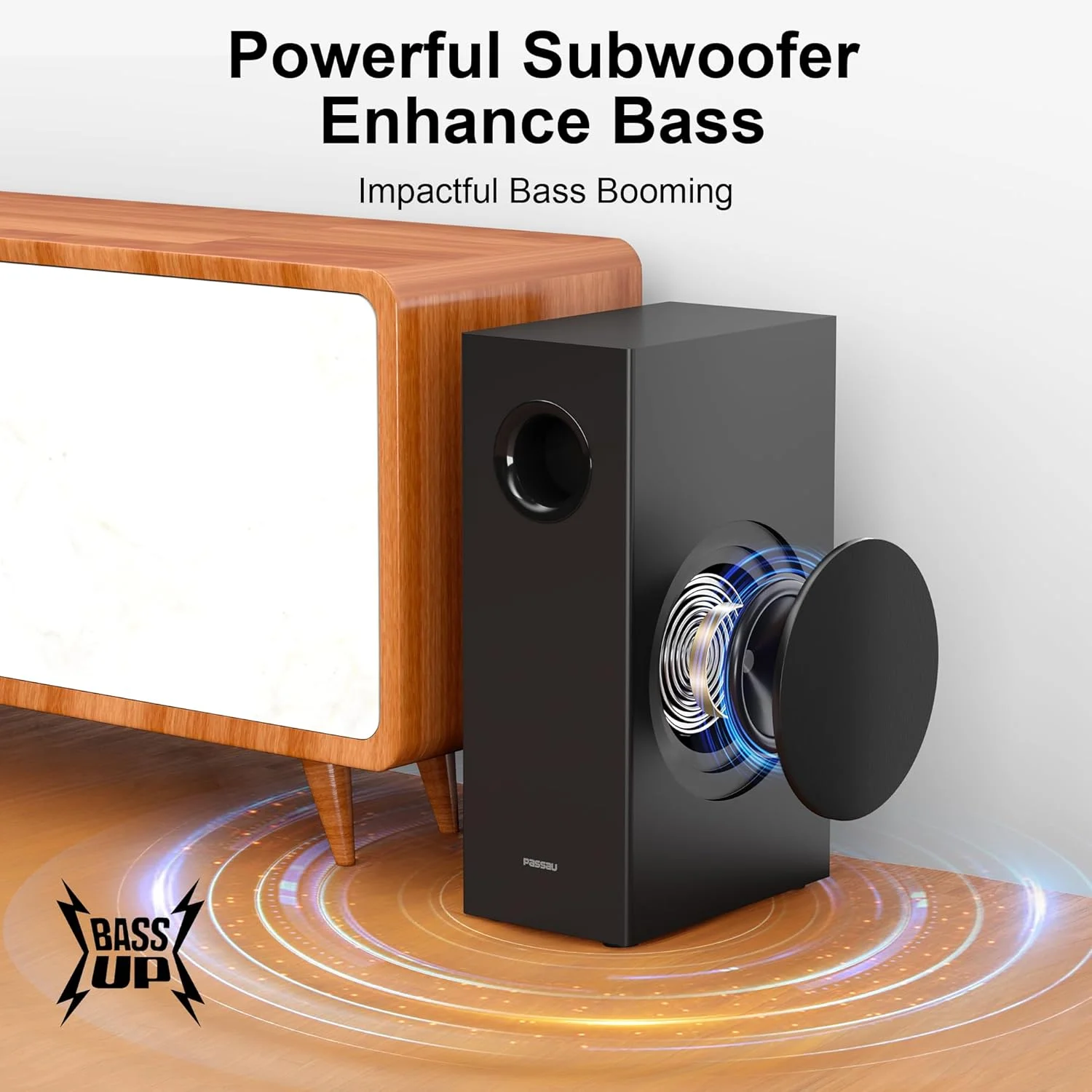 پاسائو ساندبار برای تلویزیون، اسپیکر با درایورهای فول رنج، قابلیت تنظیم بیس/تریبل، بلوتوث 5.1، ورودی USB و AUX، 5 اکولایزر صدا برای سیستم صوتی فراگیر سه بعدی سینمای خانگی، پروژکتور تلویزیون و کامپیوتر - 22 اینچ پاسائو ساندبار برای تلویزیون، اسپیکر با درایورهای فول رنج، قابلیت تنظیم بیس/تریبل، بلوتوث 5.1، ورودی USB و AUX، 5 اکولایزر صدا برای سیستم صوتی فراگیر سه بعدی سینمای خانگی، پروژکتور تلویزیون و کامپیوتر - 22 اینچ