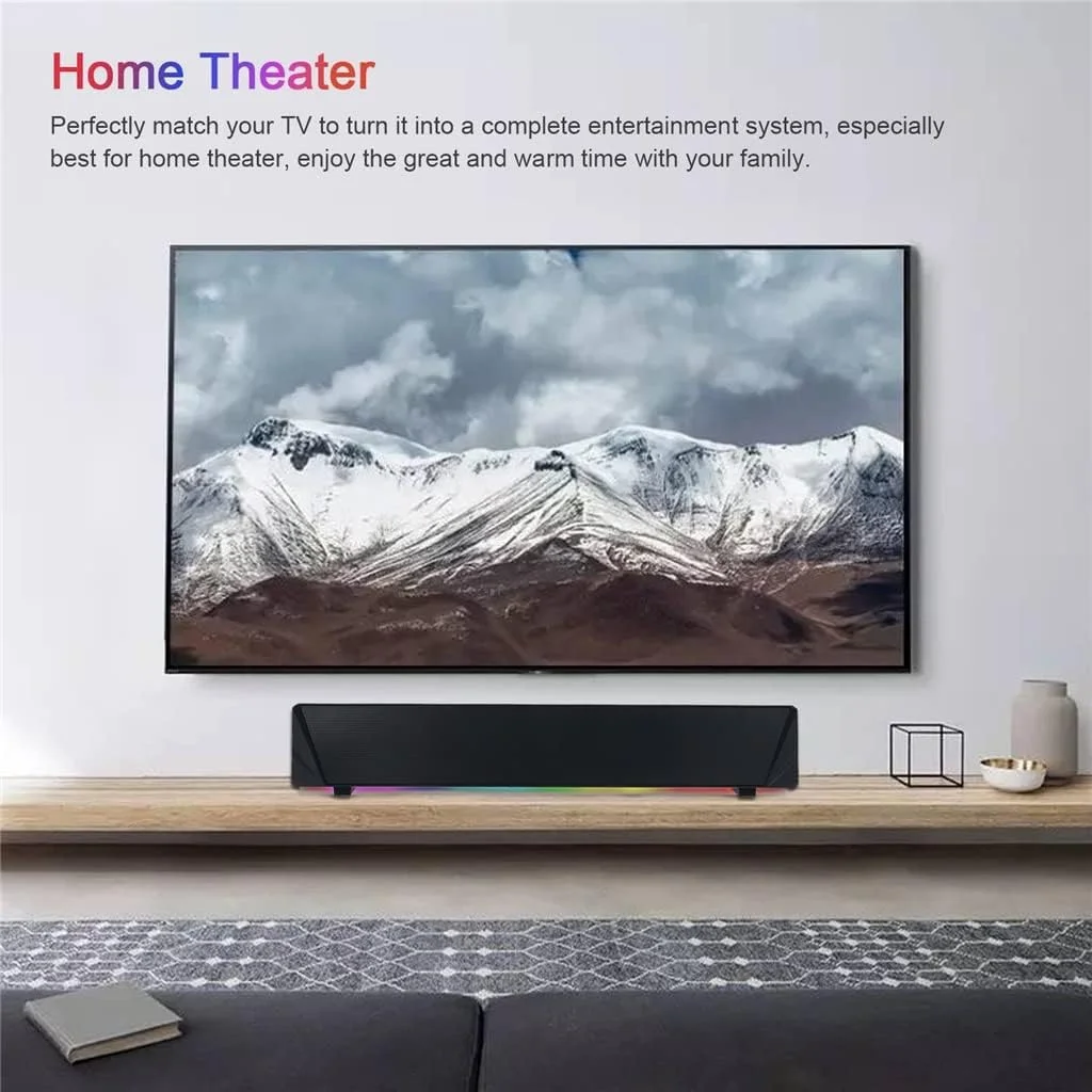 اسپیکر رومیزی VejiA مدل قابل حمل 5.0 ساندبار 2X5W بلندگو پشتیبانی از AUX، پخش کارت حافظه USB TF برای تلویزیون و کامپیوتر اسپیکر رومیزی VejiA مدل قابل حمل 5.0 ساندبار 2X5W بلندگو پشتیبانی از AUX، پخش کارت حافظه USB TF برای تلویزیون و کامپیوتر