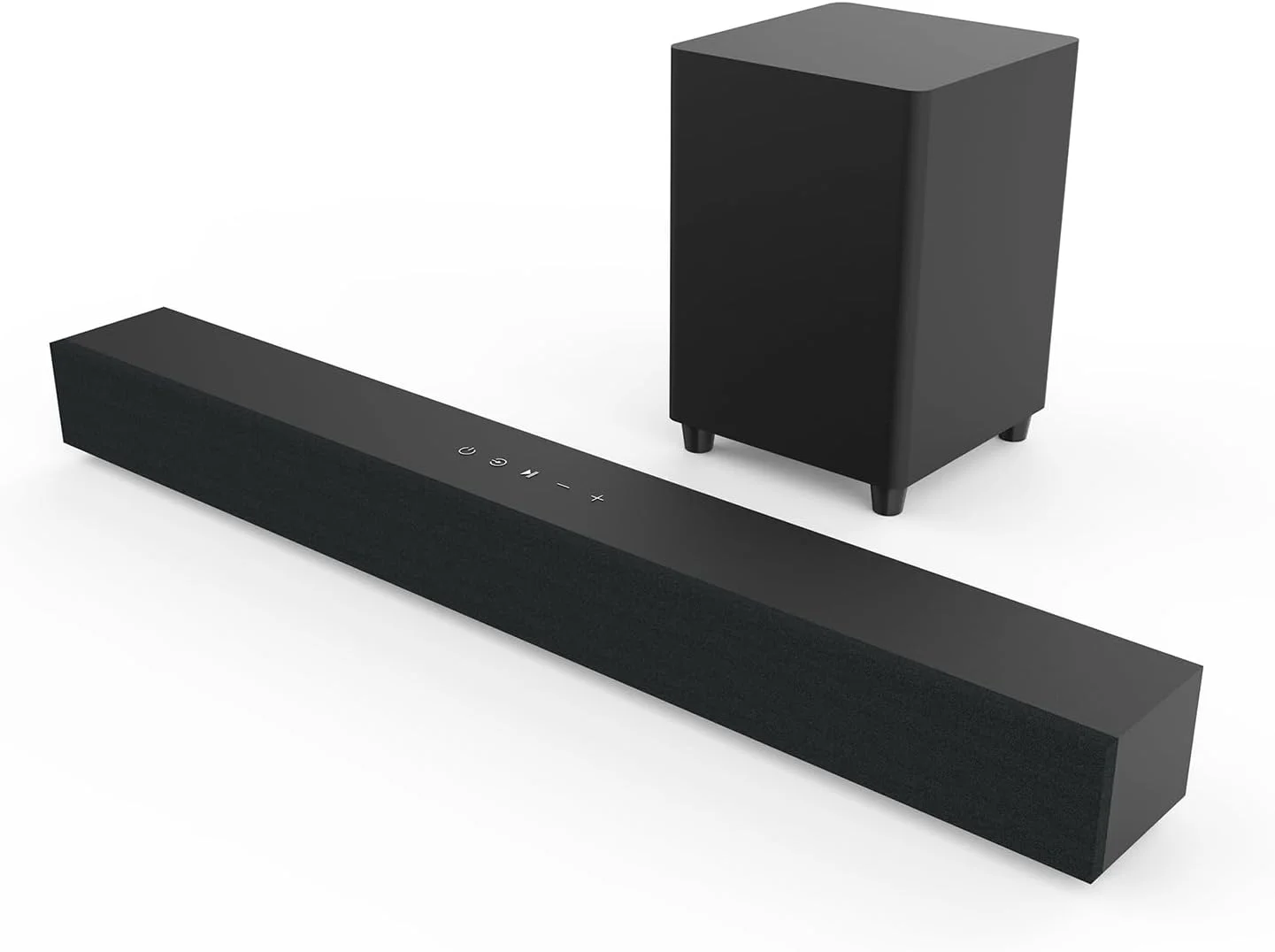 مورلیان ساندبارهای 2.1 برای تلویزیون با ساب ووفر صدای باس عمیق، اسپیکر بلوتوث گیمینگ خانگی با ورودی میکروفون برای کارائوکه با کنترل از راه دور