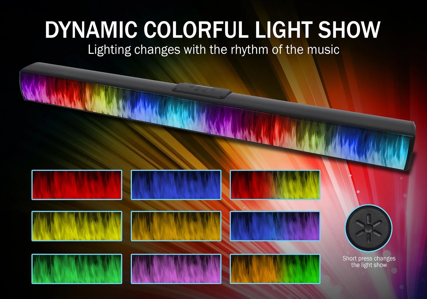 اسپیکر قابل حمل مگناوکس مدل MMA4020 با بلوتوث 5.0، نمایشگر نور LED رنگارنگ ثبت اختراع شده، صدای واقعی 16 وات RMS، USB، پخش TFT، عالی برای بازی، استریو اسپیکر قابل حمل مگناوکس مدل MMA4020 با بلوتوث 5.0، نمایشگر نور LED رنگارنگ ثبت اختراع شده، صدای واقعی 16 وات RMS، USB، پخش TFT، عالی برای بازی، استریو