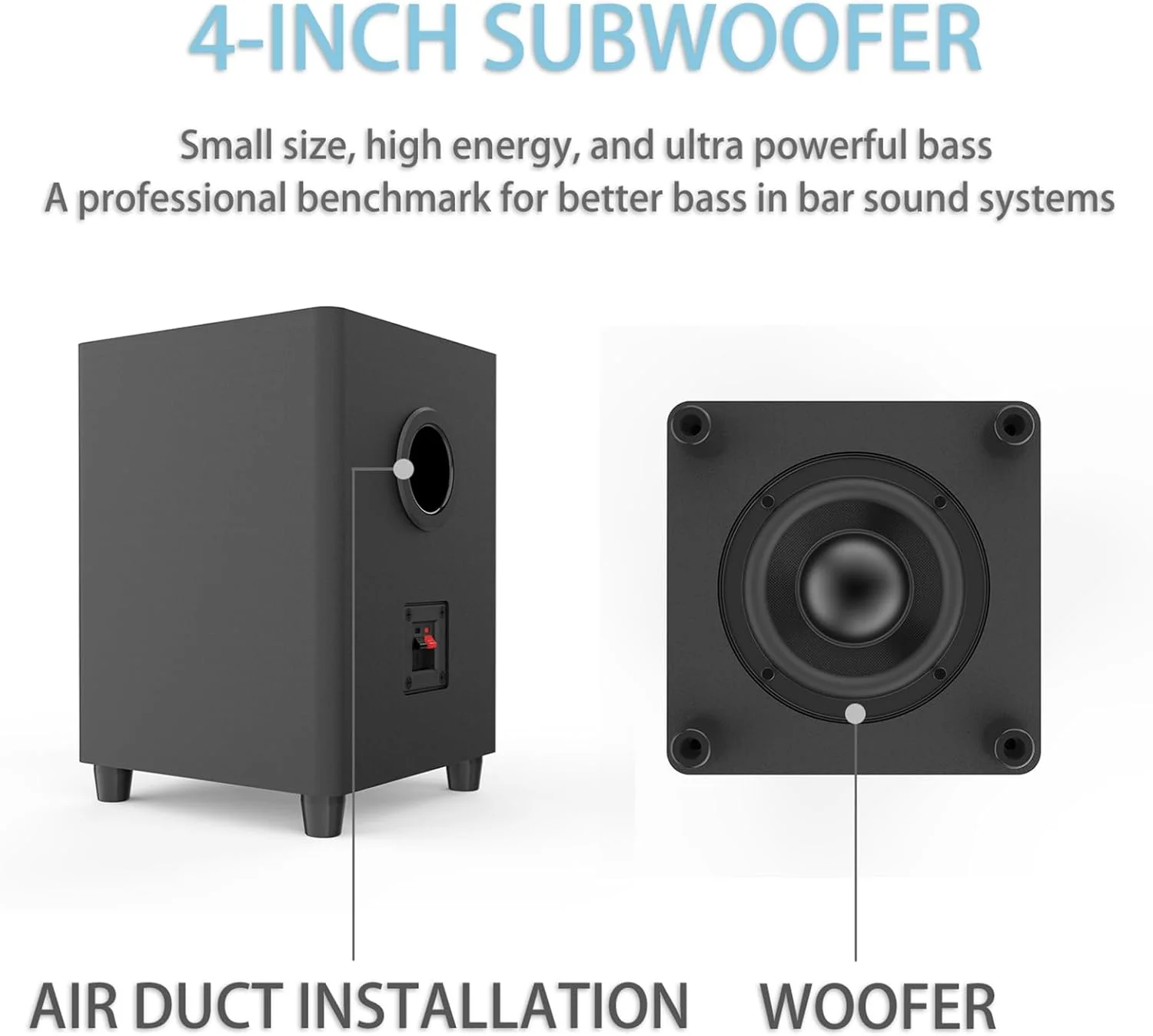 ساب ووفر تلویزیون Joleritc 2.1 با ساندبار، ساندبار باس عمیق، سینمای خانگی، اسپیکر گیمینگ بلوتوثی با ورودی میکروفون برای کارائوکه با کنترل از راه دور