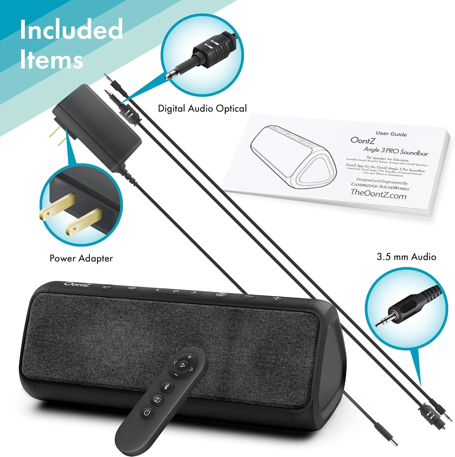 اسپیکر بلوتوثی ساندبار OontZ - ساندبار برای تلویزیون با جک ورودی اپتیکال و کنترل از راه دور - اجزای سیستم استریوی خانگی بی سیم اسپیکر بلوتوثی ساندبار OontZ - ساندبار برای تلویزیون با جک ورودی اپتیکال و کنترل از راه دور - اجزای سیستم استریوی خانگی بی سیم