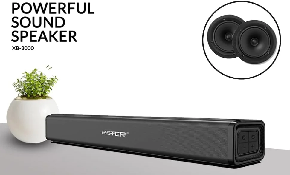 اسپیکر ساندبار بیسیم Faster XB3000 - اسپیکر باریک و شیک با بیس عمیق و صدای فراگیر بیسیم به همراه ساب ووفر قدرتمند، پخش بلوتوث، USB - ریموت کنترل سینمای خانگی، مینی ساندبار برای تلویزیون، کامپیوتر، بازی اسپیکر ساندبار بیسیم Faster XB3000 - اسپیکر باریک و شیک با بیس عمیق و صدای فراگیر بیسیم به همراه ساب ووفر قدرتمند، پخش بلوتوث، USB - ریموت کنترل سینمای خانگی، مینی ساندبار برای تلویزیون، کامپیوتر، بازی