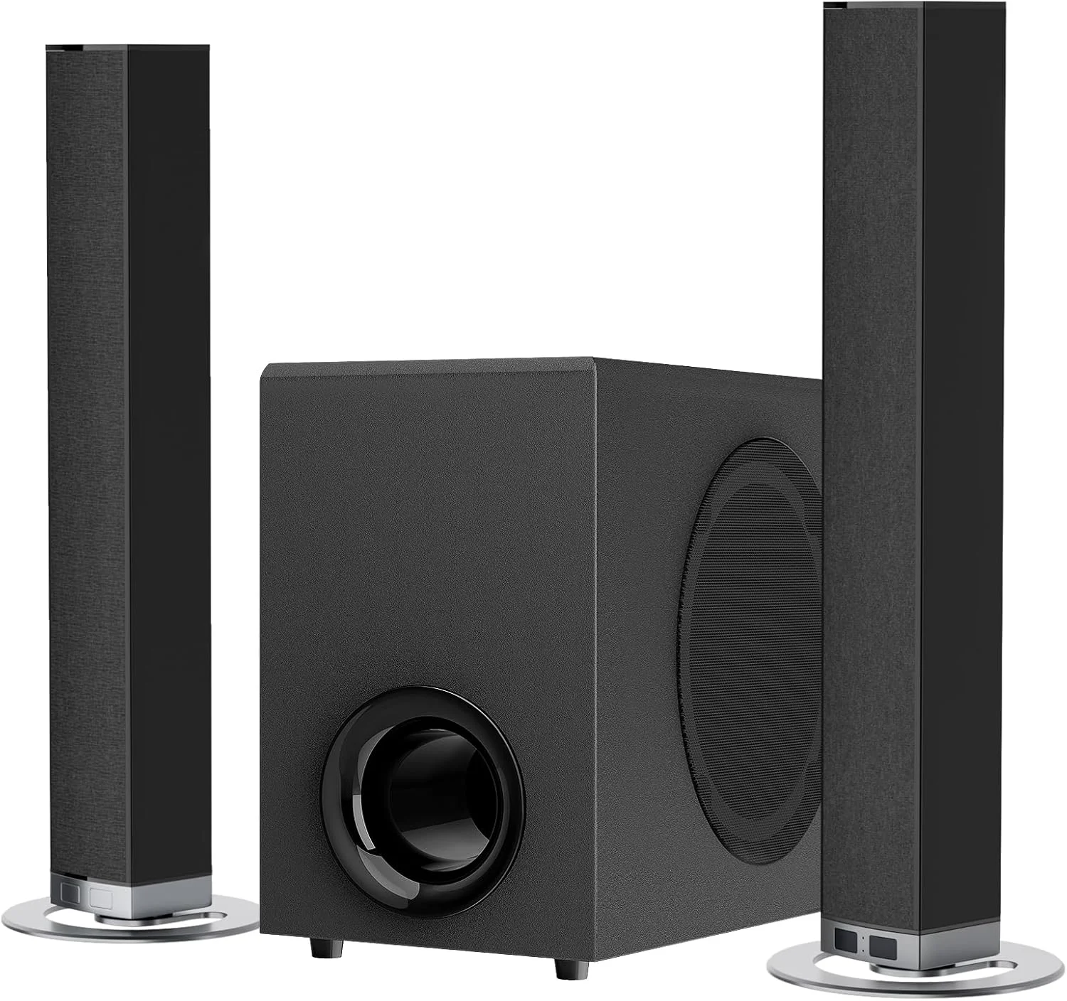 MZEIBO ساندبار با ساب ووفر - سیستم صدای فراگیر 80 واتی برای تلویزیون، بلوتوث 5.0، سیمی و بی سیم، سازگار با ARC، AUX، Optical MZEIBO ساندبار با ساب ووفر - سیستم صدای فراگیر 80 واتی برای تلویزیون، بلوتوث 5.0، سیمی و بی سیم، سازگار با ARC، AUX، Optical