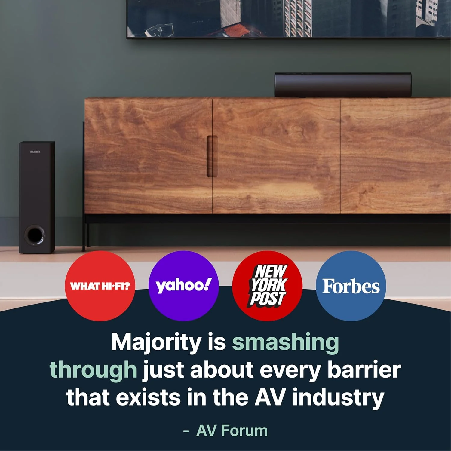 بلندگوی بلوتوثی با ساب ووفر ماژوریتی | ساندبار 100 واتی برای تلویزیون | ساندبار استریو 2.1 برای تلویزیون با پخش نوری، RCA، USB و AUX | بلندگوی تلویزیون Bowfell Plus با ساب ووفر بلندگوی بلوتوثی با ساب ووفر ماژوریتی | ساندبار 100 واتی برای تلویزیون | ساندبار استریو 2.1 برای تلویزیون با پخش نوری، RCA، USB و AUX | بلندگوی تلویزیون Bowfell Plus با ساب ووفر