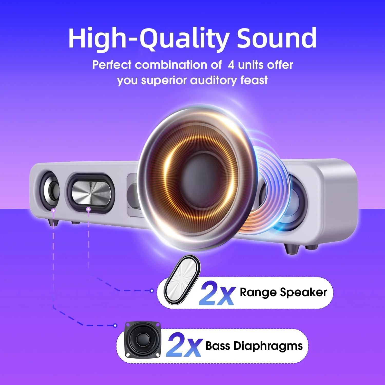 اسپیکر کامپیوتر Uakinat، ساندبار کامپیوتر با کیفیت صدای HiFi، ساندبار سیمی USB با صدای استریو 6 واتی برای دسکتاپ، لپ تاپ، کامپیوتر، تلفن، تبلت، ایکس باکس، اسپیکرهای گیمینگ (سفید) اسپیکر کامپیوتر Uakinat، ساندبار کامپیوتر با کیفیت صدای HiFi، ساندبار سیمی USB با صدای استریو 6 واتی برای دسکتاپ، لپ تاپ، کامپیوتر، تلفن، تبلت، ایکس باکس، اسپیکرهای گیمینگ (سفید)