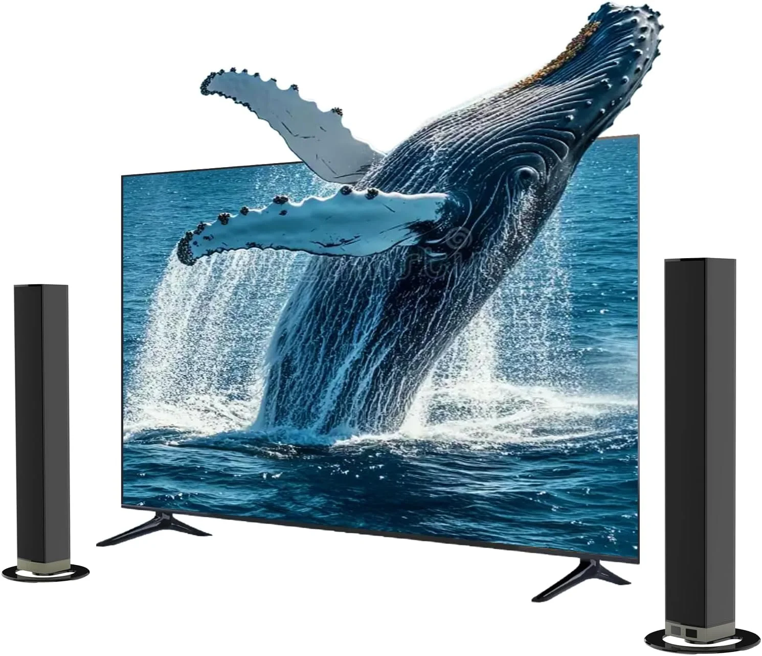 MZEIBO ساندبار، ساندبار تلویزیون 80 واتی با بلوتوث 5.0 صدای استریو فراگیر طراحی جداشدنی 2 در 1 برای سینمای خانگی تلویزیون هوشمند کامپیوتر و تجربه موسیقی