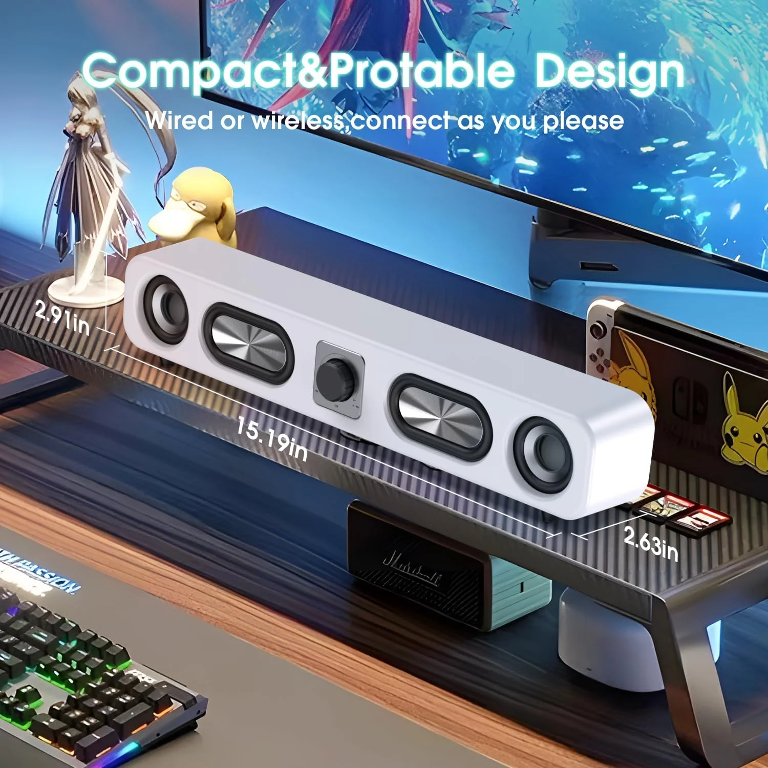 اسپیکر کامپیوتر Uakinat، ساندبار کامپیوتر با کیفیت صدای HiFi، ساندبار سیمی USB با صدای استریو 6 واتی برای دسکتاپ، لپ تاپ، کامپیوتر، تلفن، تبلت، ایکس باکس، اسپیکرهای گیمینگ (سفید) اسپیکر کامپیوتر Uakinat، ساندبار کامپیوتر با کیفیت صدای HiFi، ساندبار سیمی USB با صدای استریو 6 واتی برای دسکتاپ، لپ تاپ، کامپیوتر، تلفن، تبلت، ایکس باکس، اسپیکرهای گیمینگ (سفید)