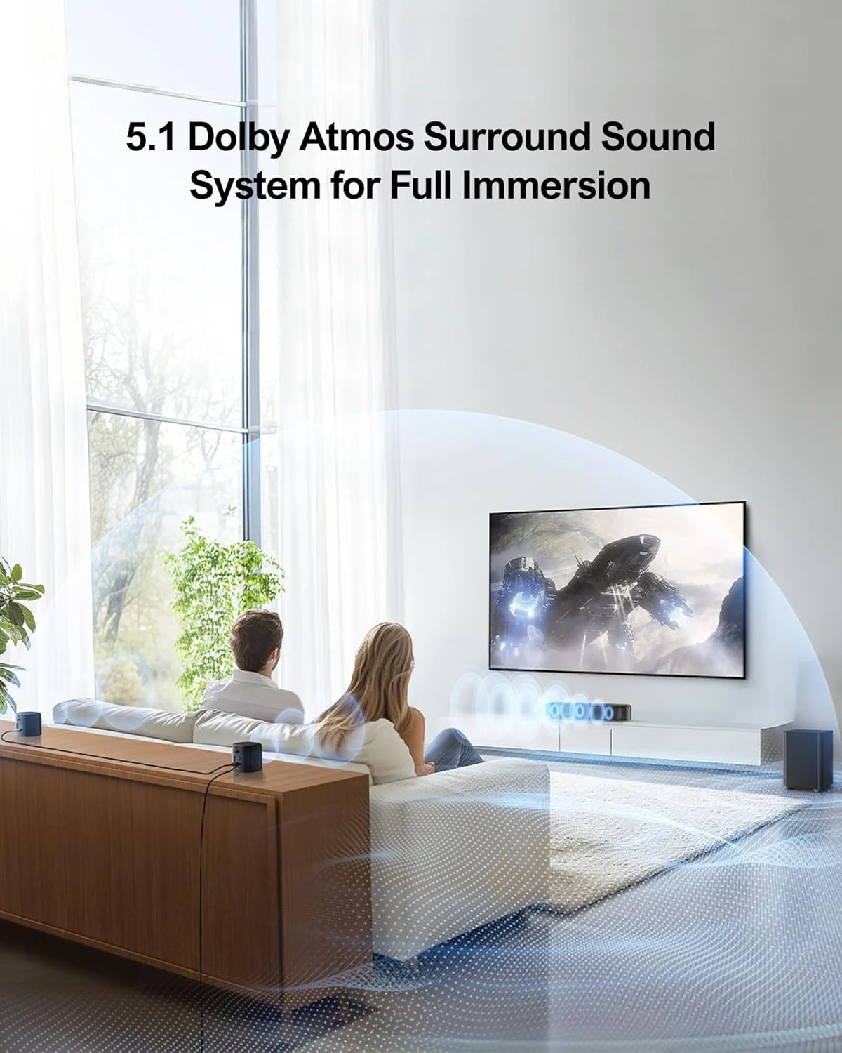 ساندبار 5.1 کاناله ULTIMEA با Dolby Atmos، سیستم صدای فراگیر برای تلویزیون، ساندبار برای تلویزیون هوشمند و سینمای خانگی، کنترل برنامه، ساندبار تلویزیون با ساب ووفر، 2 بلندگوی فراگیر، HDMI eARC، Aura A50 Pro ساندبار 5.1 کاناله ULTIMEA با Dolby Atmos، سیستم صدای فراگیر برای تلویزیون، ساندبار برای تلویزیون هوشمند و سینمای خانگی، کنترل برنامه، ساندبار تلویزیون با ساب ووفر، 2 بلندگوی فراگیر، HDMI eARC، Aura A50 Pro
