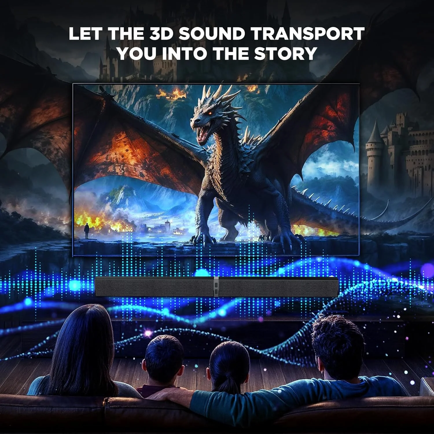 MZEIBO ساندبار، ساندبار تلویزیون 80 واتی با بلوتوث 5.0 صدای استریو فراگیر طراحی جداشدنی 2 در 1 برای سینمای خانگی تلویزیون هوشمند کامپیوتر و تجربه موسیقی