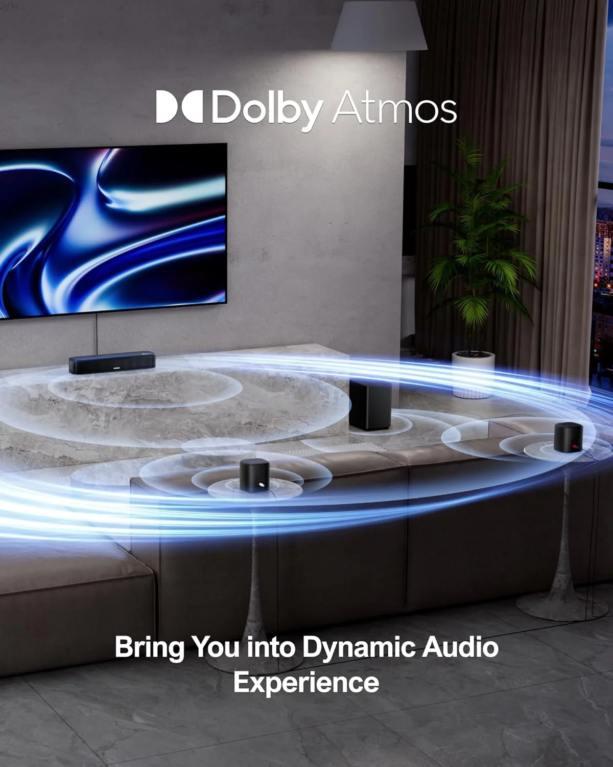 ساندبار 5.1 کاناله ULTIMEA با Dolby Atmos، سیستم صدای فراگیر برای تلویزیون، ساندبار برای تلویزیون هوشمند و سینمای خانگی، کنترل برنامه، ساندبار تلویزیون با ساب ووفر، 2 بلندگوی فراگیر، HDMI eARC، Aura A50 Pro ساندبار 5.1 کاناله ULTIMEA با Dolby Atmos، سیستم صدای فراگیر برای تلویزیون، ساندبار برای تلویزیون هوشمند و سینمای خانگی، کنترل برنامه، ساندبار تلویزیون با ساب ووفر، 2 بلندگوی فراگیر، HDMI eARC، Aura A50 Pro