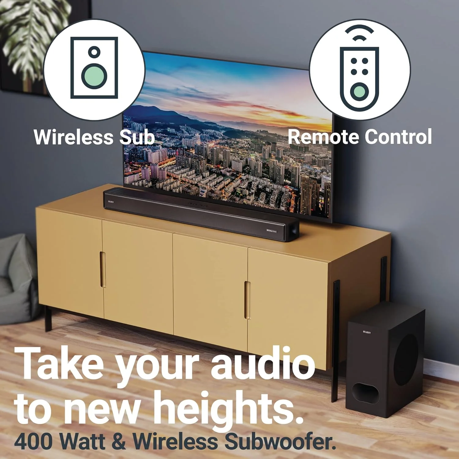 ساندبار دالبی اتموس 2.1.2 مَجوریتی سیرا با ساب ووفر بی سیم | ساندبار قدرتمند 400 واتی برای تلویزیون | صدای سه بعدی سینمای خانگی با بلندگوهای Atmos رو به بالا | HDMI ARC، بلوتوث، USB و AUX ساندبار دالبی اتموس 2.1.2 مَجوریتی سیرا با ساب ووفر بی سیم | ساندبار قدرتمند 400 واتی برای تلویزیون | صدای سه بعدی سینمای خانگی با بلندگوهای Atmos رو به بالا | HDMI ARC، بلوتوث، USB و AUX