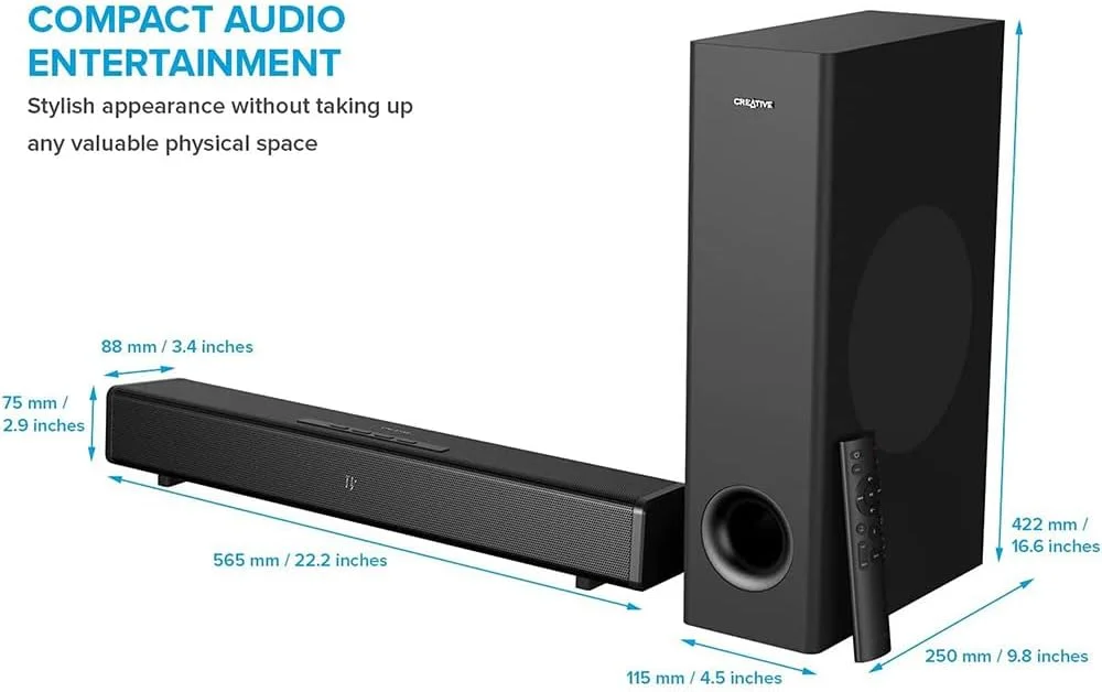 اسپیکر ساندبار بلوتوثی 2.1 کریتیو Stage 360 - توان خروجی 120 وات RMS - رنگ مشکی اسپیکر ساندبار بلوتوثی 2.1 کریتیو Stage 360 - توان خروجی 120 وات RMS - رنگ مشکی