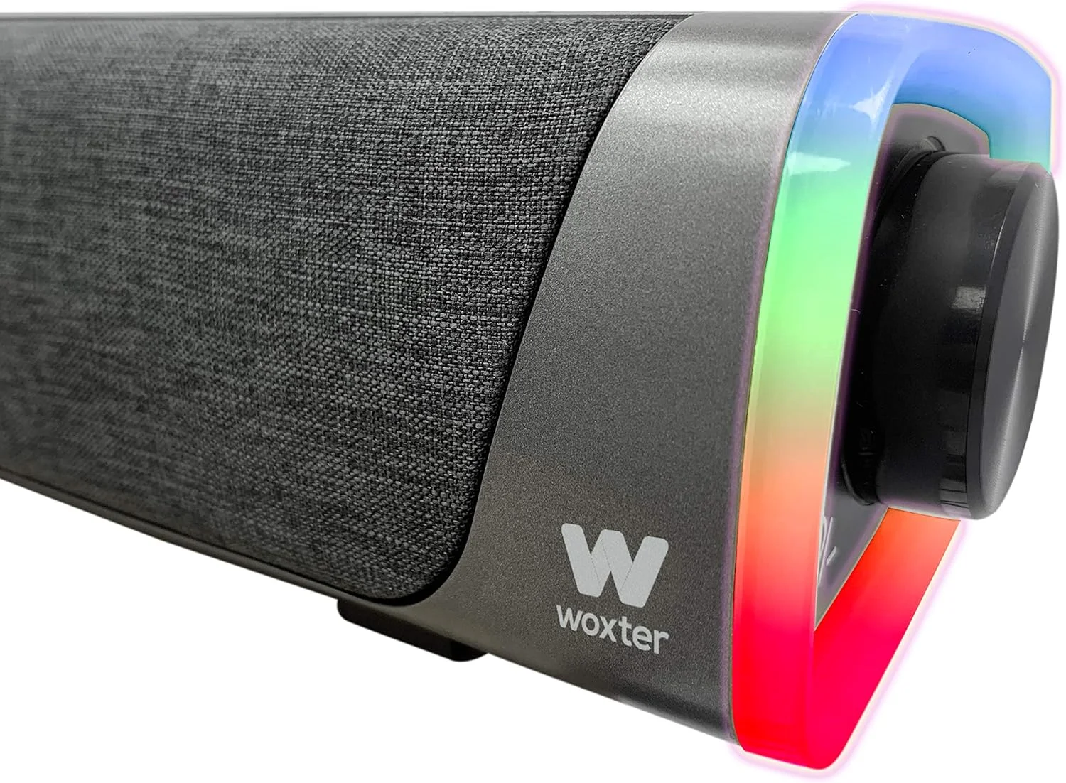 ساندبار Woxter Big Bass 320 با توان 18 وات (نور پس زمینه RGB، اتصال 3.5 میلی متری PC/PS4/Xbox/TV/Phone/Tablet)، تغذیه از طریق USB (مشکی) ساندبار Woxter Big Bass 320 با توان 18 وات (نور پس زمینه RGB، اتصال 3.5 میلی متری PC/PS4/Xbox/TV/Phone/Tablet)، تغذیه از طریق USB (مشکی)