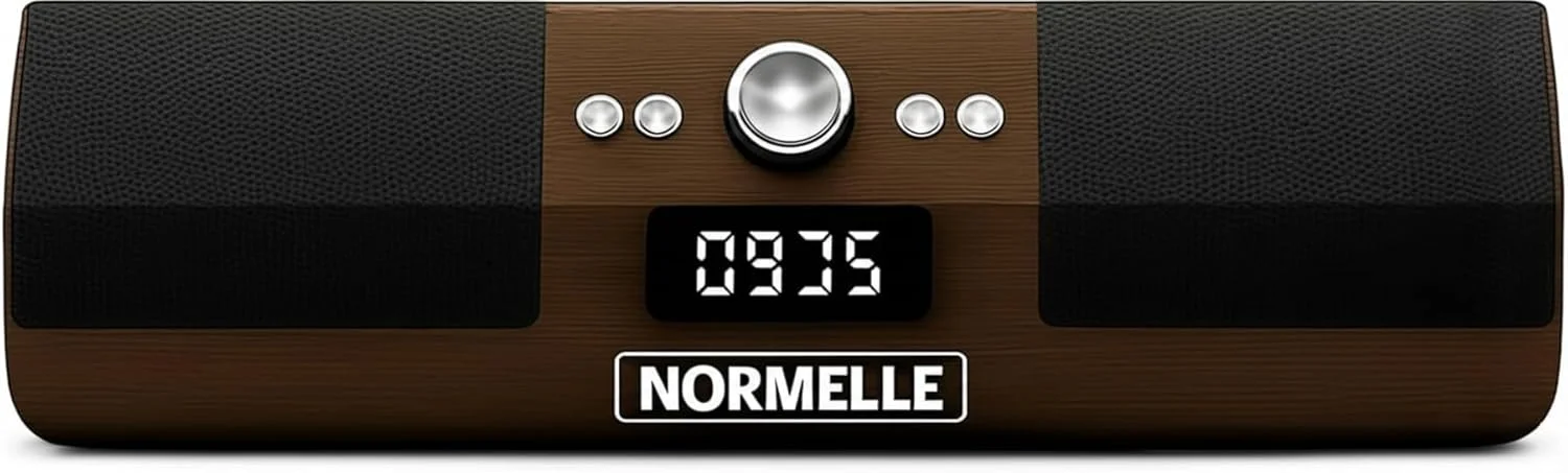 نوار صوتی کامپیوتر بی سیم Normelle PC - صدای فراگیر 2.1 کاناله 20 واتی با ساب ووفر داخلی - نوار صوتی بلوتوثی با کنترل از راه دور - AUX USB TF Card RCA - صفحه نمایش LCD