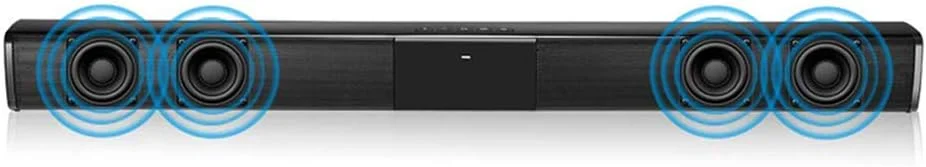 ساندبار بلوتوثی سیم دار و بی سیم استریو تلویزیون، اسپیکر صوتی با ساب ووفر داخلی، پشتیبانی از کنترل از راه دور، کارت TF، RCA، FM، ایده آل برای تلویزیون و بازی