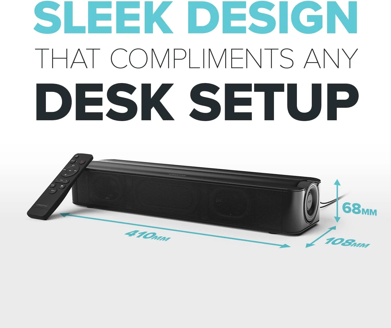 ساندبار زیر مانیتوری CREATIVE Stage SE با صدای دیجیتال USB و بلوتوث 5.3، دیالوگ شفاف و صدای فراگیر توسط Sound Blaster