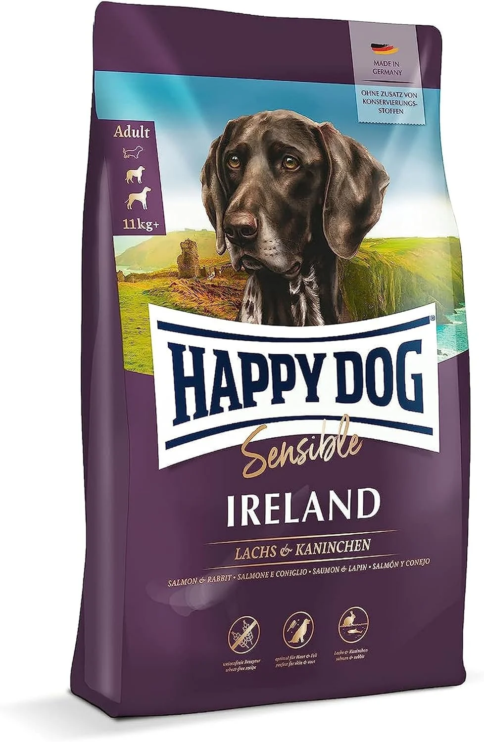 غذای خشک سگ بالغ هپی داگ Supreme Sensible Irland (ایرلند) 4 کیلوگرم، قهوه ای روشن