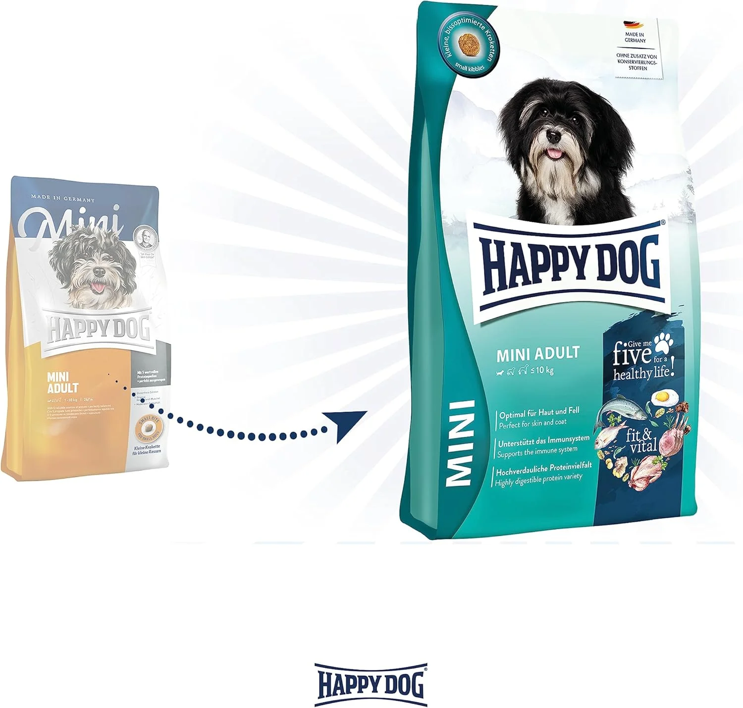 غذای خشک سگ بالغ نژاد کوچک هپی داگ مدل فیت اند ویتال مینی ادالت 10 کیلوگرمی