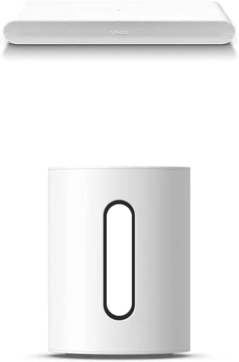 ساندبار Sonos Ray - همه کاره با برنامه و Apple AirPlay، سفید + Sub Mini - سفید، Wi-Fi