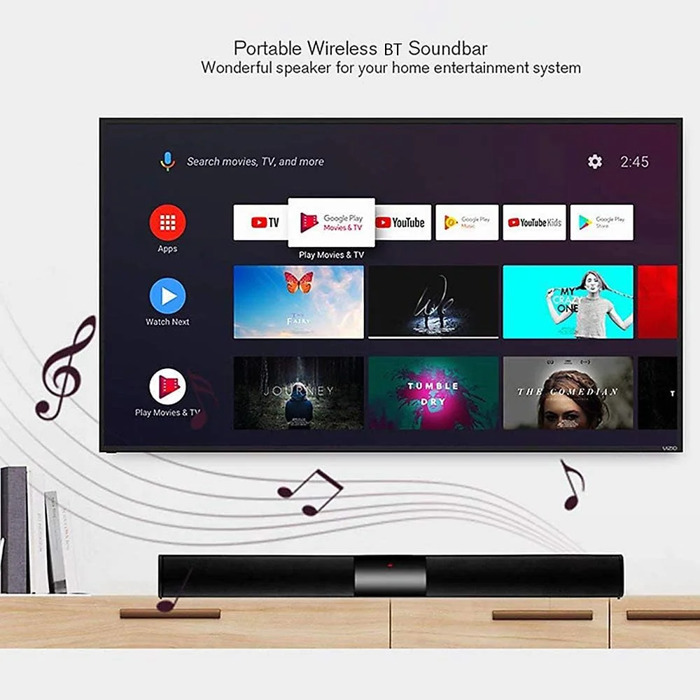 ساندبار تلویزیون استریو بی سیم و باسیم BT، اسپیکر 2000 میلی آمپری با ساب ووفر داخلی، پشتیبانی از کنترل از راه دور، کارت TF/RCA/FM، ایده آل برای تلویزیون/بازی ساندبار تلویزیون استریو بی سیم و باسیم BT، اسپیکر 2000 میلی آمپری با ساب ووفر داخلی، پشتیبانی از کنترل از راه دور، کارت TF/RCA/FM، ایده آل برای تلویزیون/بازی