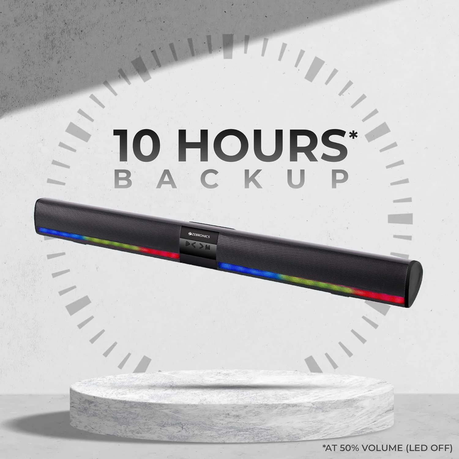 ساندبار بی سیم Zebronics Ace Plus با خروجی 30 وات، رادیاتور دوگانه پسیو، چراغ های RGB، باتری قابل شارژ داخلی، بلوتوث 5.1، ورودی کواکسیال، AUX، رادیو FM، USB، mSD، عملکرد TWS ساندبار بی سیم Zebronics Ace Plus با خروجی 30 وات، رادیاتور دوگانه پسیو، چراغ های RGB، باتری قابل شارژ داخلی، بلوتوث 5.1، ورودی کواکسیال، AUX، رادیو FM، USB، mSD، عملکرد TWS