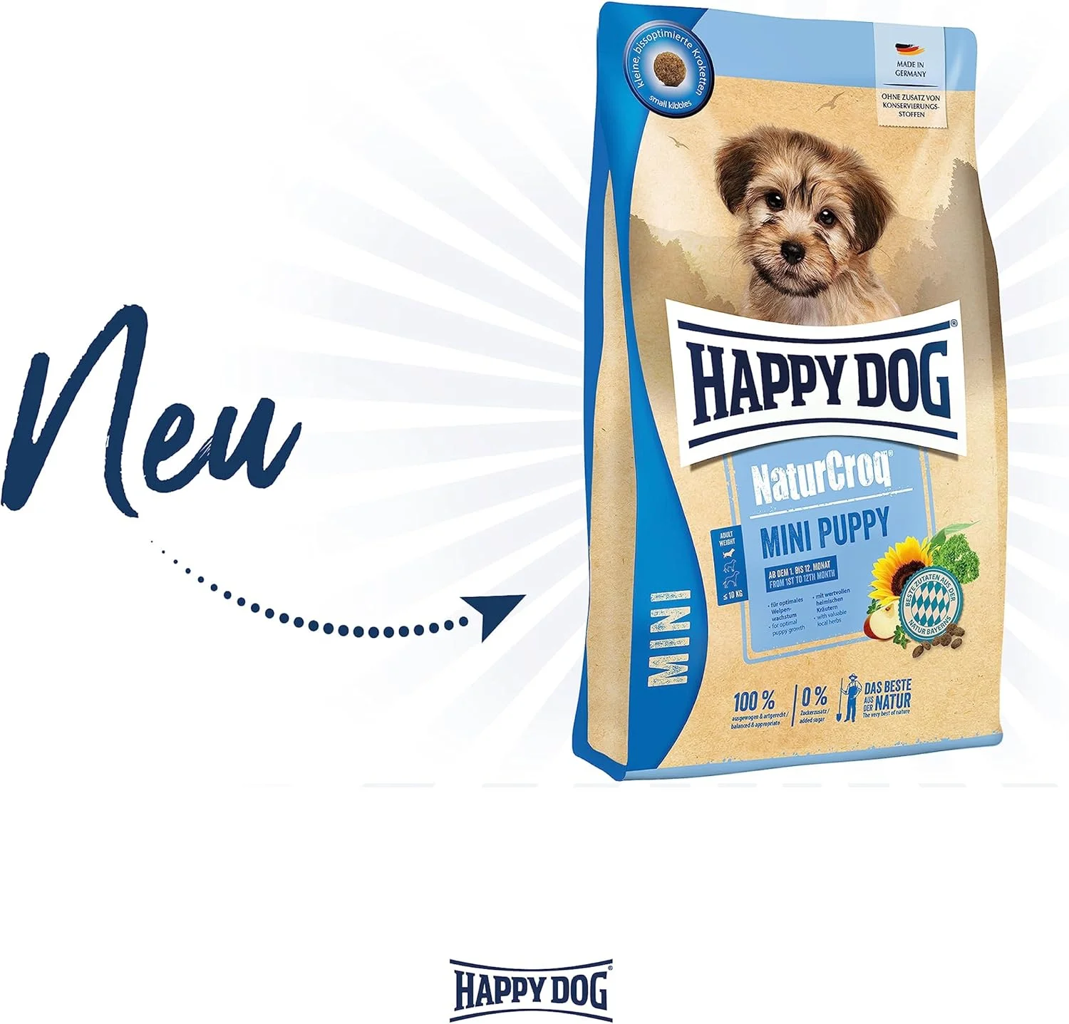 غذای خشک سگ نژاد کوچک هپی داگ NaturCroq Mini Puppy - وزن 4 کیلوگرم