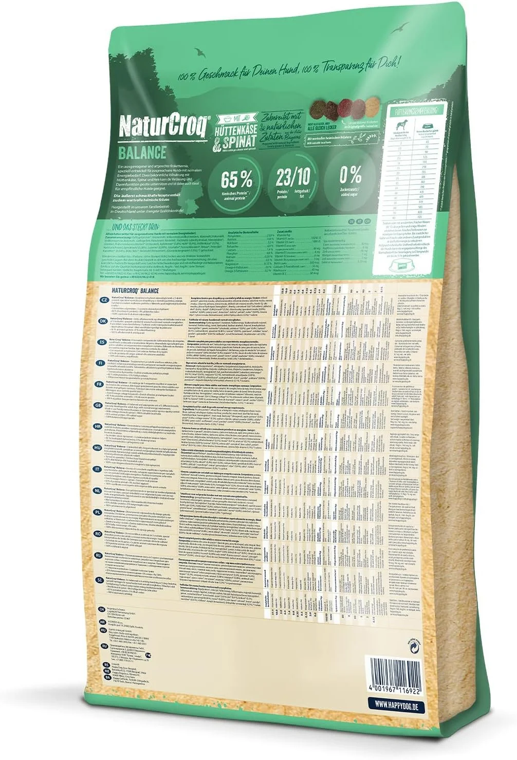 غذای خشک سگ هپی داگ NaturCroq Balance وزن 4 کیلوگرم