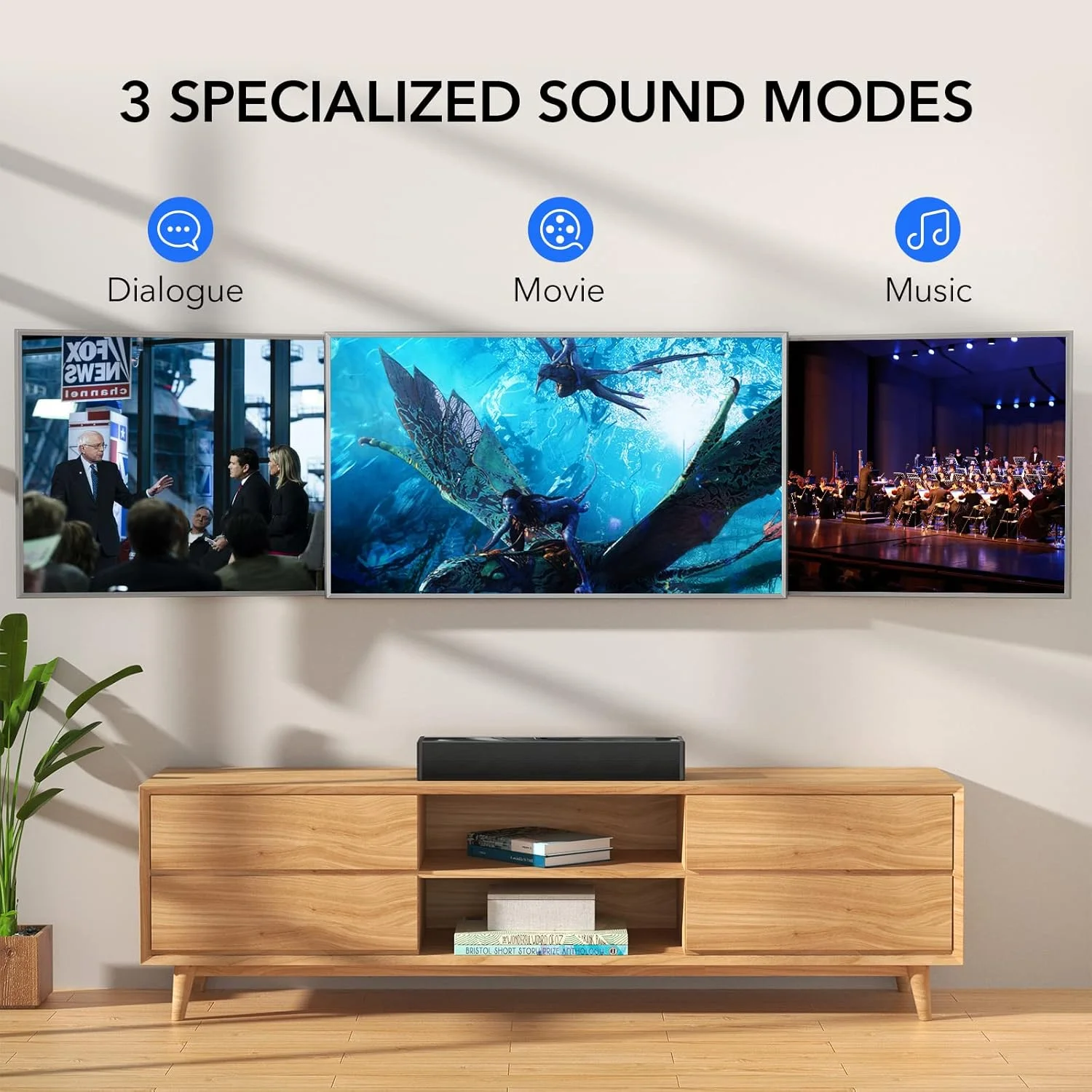 ساندبار کوچک LARKSOUND برای تلویزیون، کامپیوتر، بازی، سیستم صدای فراگیر، مینی اسپیکر ساندبار تلویزیون با اتصالات بلوتوث/HDMI ARC/اپتیکال/AUX/USB