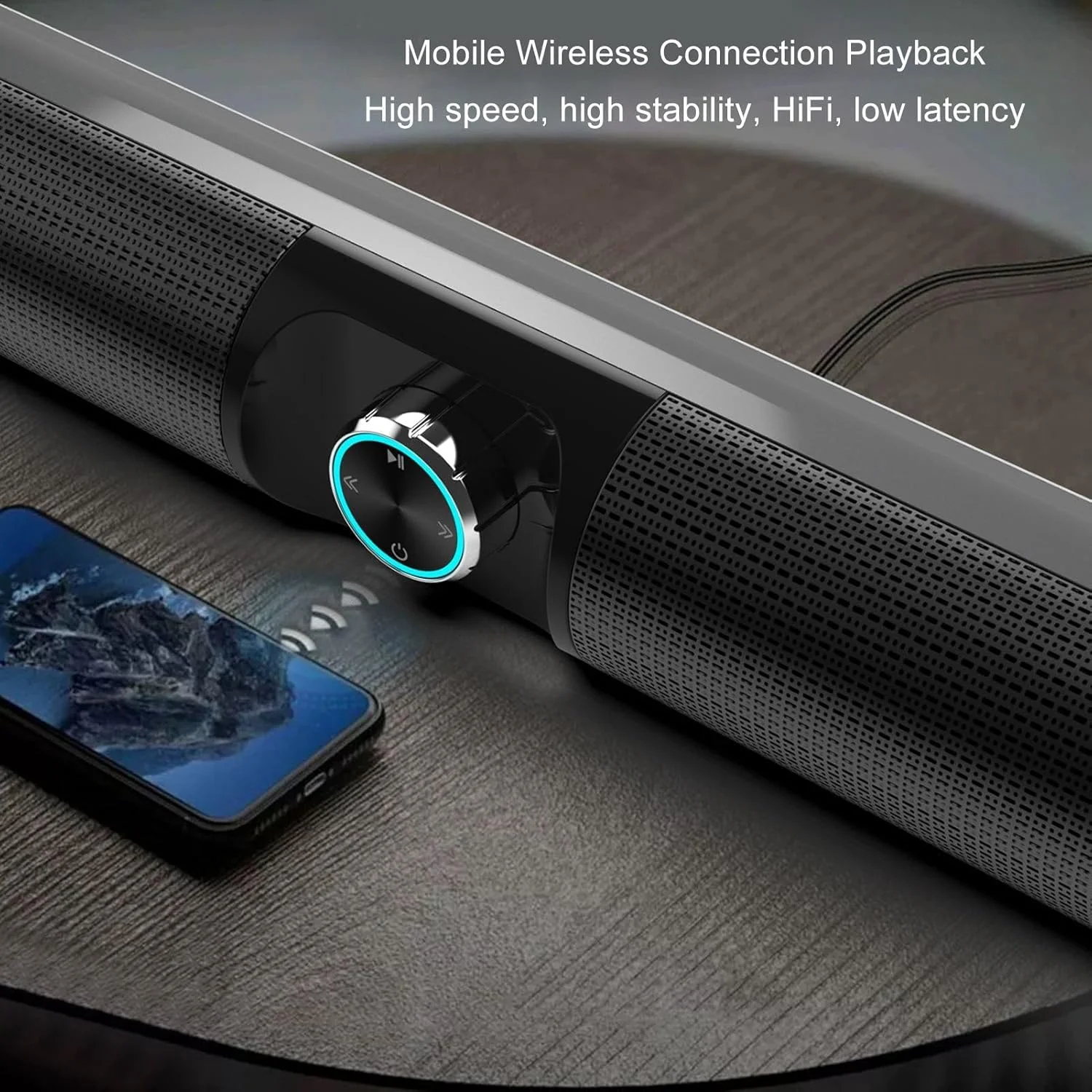 بلندگوی بلوتوثی ساندبار برای تلویزیون، اسپیکر ساندبار بلوتوث 5.3 با تجربه صدای فراگیر، نور محیطی RGB، حالت های صدای متنوع با سازگاری گسترده برای سینمای خانگی، تلویزیون و کامپیوتر بلندگوی بلوتوثی ساندبار برای تلویزیون، اسپیکر ساندبار بلوتوث 5.3 با تجربه صدای فراگیر، نور محیطی RGB، حالت های صدای متنوع با سازگاری گسترده برای سینمای خانگی، تلویزیون و کامپیوتر