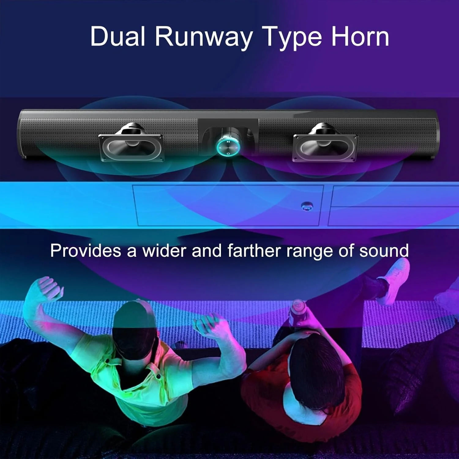 بلندگوی بلوتوثی ساندبار برای تلویزیون، اسپیکر ساندبار بلوتوث 5.3 با تجربه صدای فراگیر، نور محیطی RGB، حالت های صدای متنوع با سازگاری گسترده برای سینمای خانگی، تلویزیون و کامپیوتر بلندگوی بلوتوثی ساندبار برای تلویزیون، اسپیکر ساندبار بلوتوث 5.3 با تجربه صدای فراگیر، نور محیطی RGB، حالت های صدای متنوع با سازگاری گسترده برای سینمای خانگی، تلویزیون و کامپیوتر