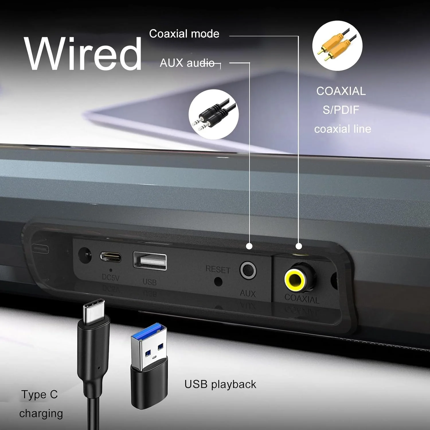 بلندگوی بلوتوثی ساندبار برای تلویزیون، اسپیکر ساندبار بلوتوث 5.3 با تجربه صدای فراگیر، نور محیطی RGB، حالت های صدای متنوع با سازگاری گسترده برای سینمای خانگی، تلویزیون و کامپیوتر بلندگوی بلوتوثی ساندبار برای تلویزیون، اسپیکر ساندبار بلوتوث 5.3 با تجربه صدای فراگیر، نور محیطی RGB، حالت های صدای متنوع با سازگاری گسترده برای سینمای خانگی، تلویزیون و کامپیوتر