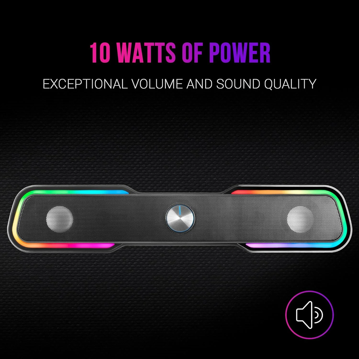 نوار صوتی گیمینگ مارس گیمینگ MSBX مشکی، RGB، بلوتوث 5.0 + جک 3.5، صدای DSP 10 وات نوار صوتی گیمینگ مارس گیمینگ MSBX مشکی، RGB، بلوتوث 5.0 + جک 3.5، صدای DSP 10 وات