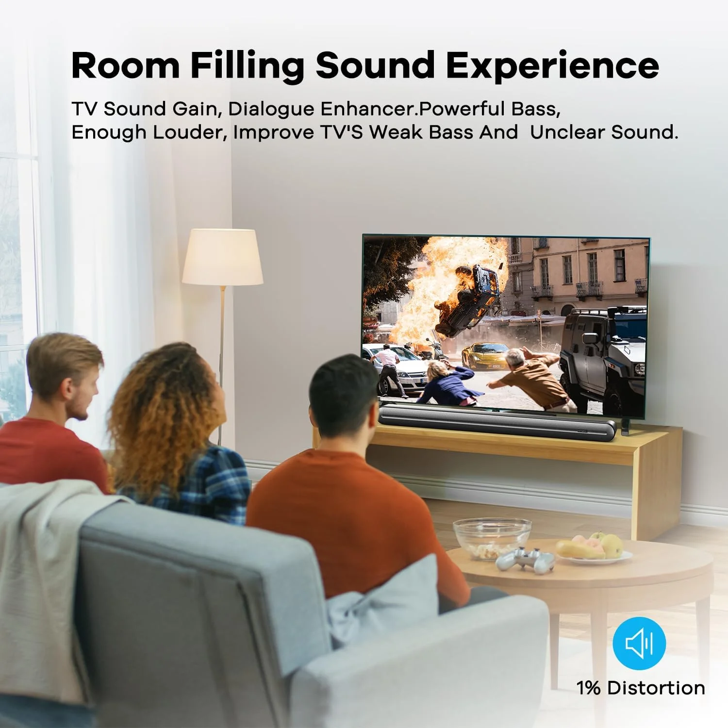 ساندبار 150 واتی 2.1 کاناله Heymell با ساب ووفر داخلی، صدای فراگیر سه بعدی برای تلویزیون، تقویت کننده دیالوگ صدای شفاف، بلوتوث، HDMI ARC کواکسیال اپتیکال، شامل کابل HDMI ساندبار 150 واتی 2.1 کاناله Heymell با ساب ووفر داخلی، صدای فراگیر سه بعدی برای تلویزیون، تقویت کننده دیالوگ صدای شفاف، بلوتوث، HDMI ARC کواکسیال اپتیکال، شامل کابل HDMI