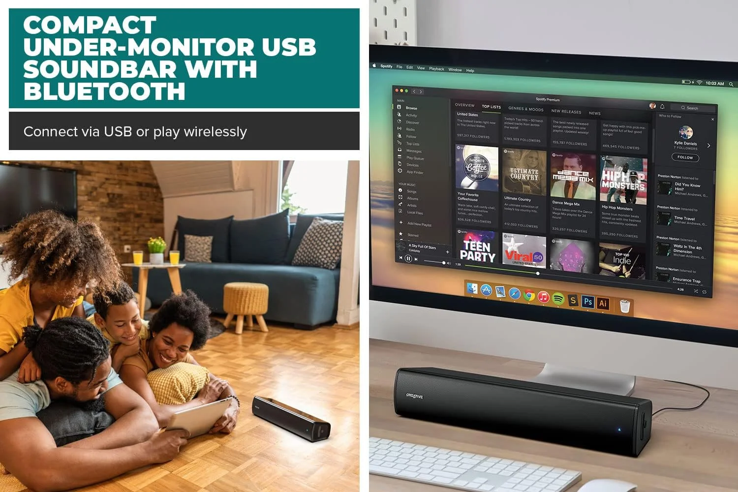 اسپیکر ساندبار کامپکت زیر مانیتوری Creative - Stage Air V2، مشکی اسپیکر ساندبار کامپکت زیر مانیتوری Creative - Stage Air V2، مشکی