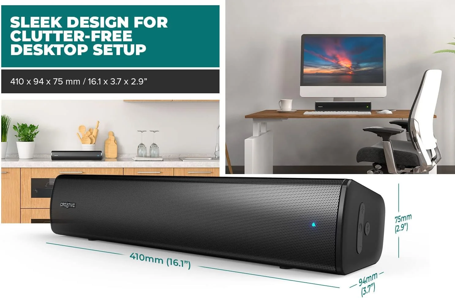 اسپیکر ساندبار کامپکت زیر مانیتوری Creative - Stage Air V2، مشکی اسپیکر ساندبار کامپکت زیر مانیتوری Creative - Stage Air V2، مشکی