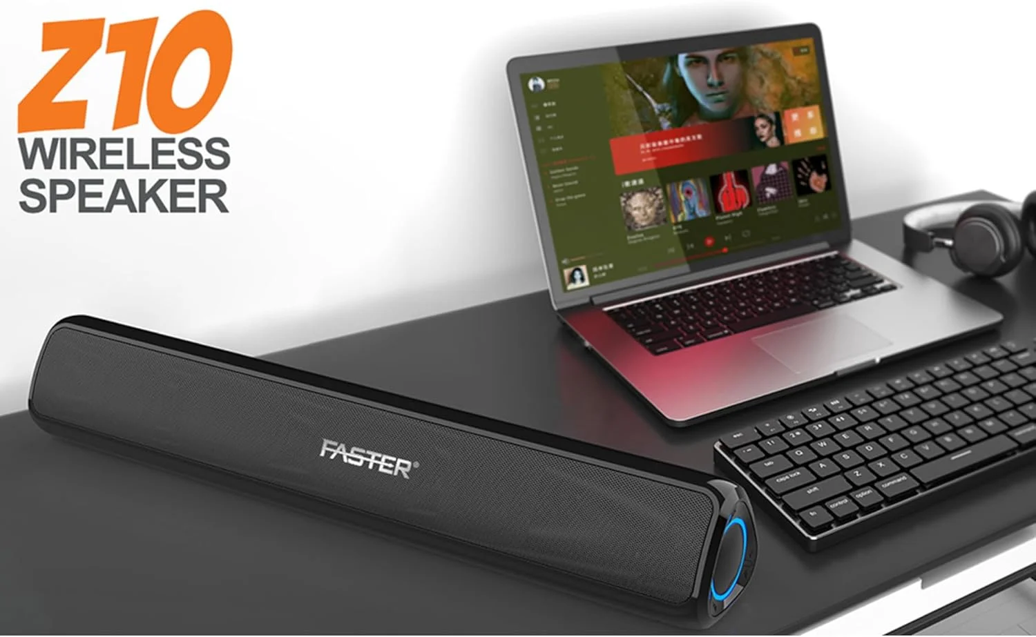 اسپیکر بلوتوثی Z10 فستر، خروجی 20 وات، سیستم سینمای خانگی قابل حمل با AUX/USB - باتری 3600 میلی آمپر ساعتی، 4-5 ساعت پخش - اسپیکر بلوتوثی قابل حمل با صدای عالی برای مهمانی، فیلم، بازی، کامپیوتر و تلویزیون