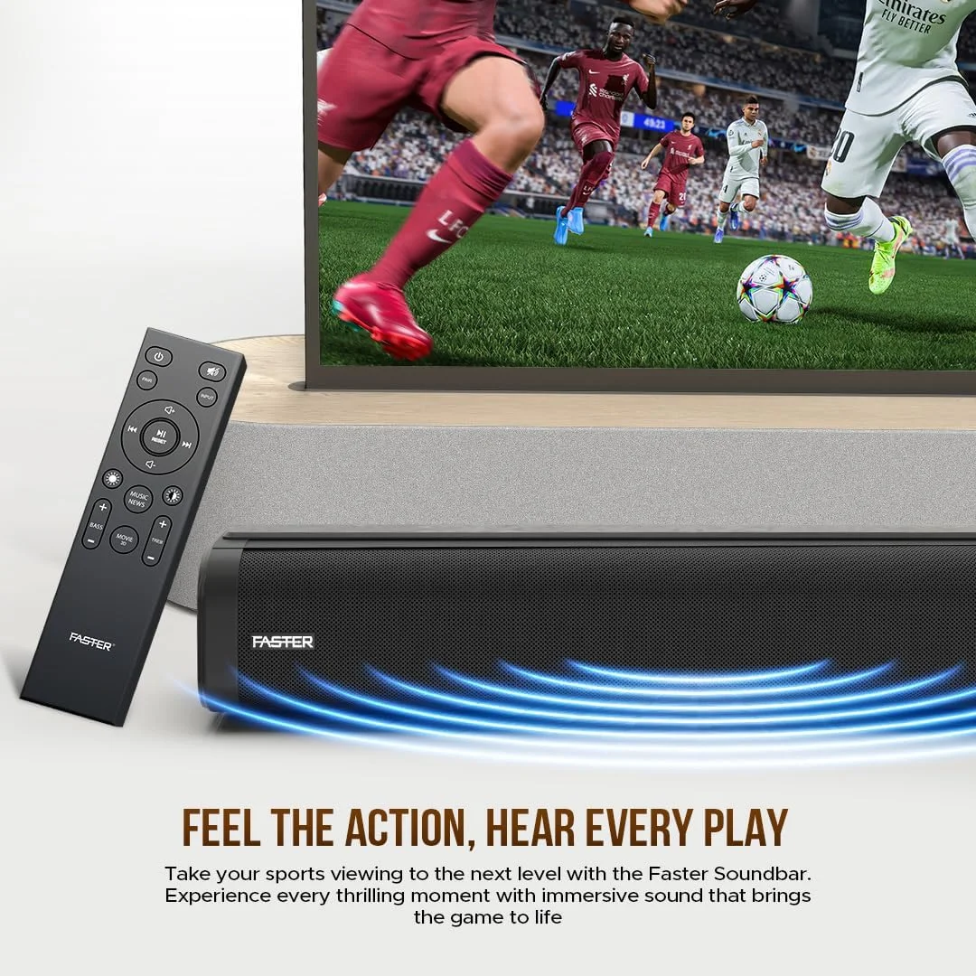 اسپیکر ساندبار Faster Theater Pro T2000W - ساندبار 2.1 کاناله با ساب ووفر بی سیم Dolby Audio Digital Plus - اسپیکر بلوتوث 5.0 با خروجی صدای 160 وات - اسپیکر قابل حمل سینمای خانگی TV-ARC، PC، USB، AUX، OPT اسپیکر ساندبار Faster Theater Pro T2000W - ساندبار 2.1 کاناله با ساب ووفر بی سیم Dolby Audio Digital Plus - اسپیکر بلوتوث 5.0 با خروجی صدای 160 وات - اسپیکر قابل حمل سینمای خانگی TV-ARC، PC، USB، AUX، OPT