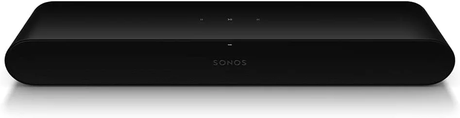 ساندبار Sonos Ray - ساندبار جمع و جور و شیک همه کاره با صدای عالی برای فیلم، بازی و پخش موسیقی از طریق وای فای، سازگار با برنامه Sonos و Apple AirPlay، رنگ مشکی