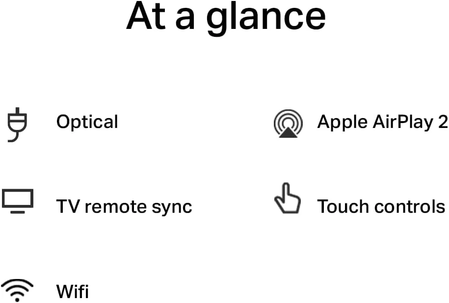 ساندبار Sonos Ray - همه کاره، جمع و جور و شیک با صدای عالی برای فیلم، بازی، پخش موسیقی از طریق وای فای، سازگار با برنامه Apple AirPlay، به رنگ سفید